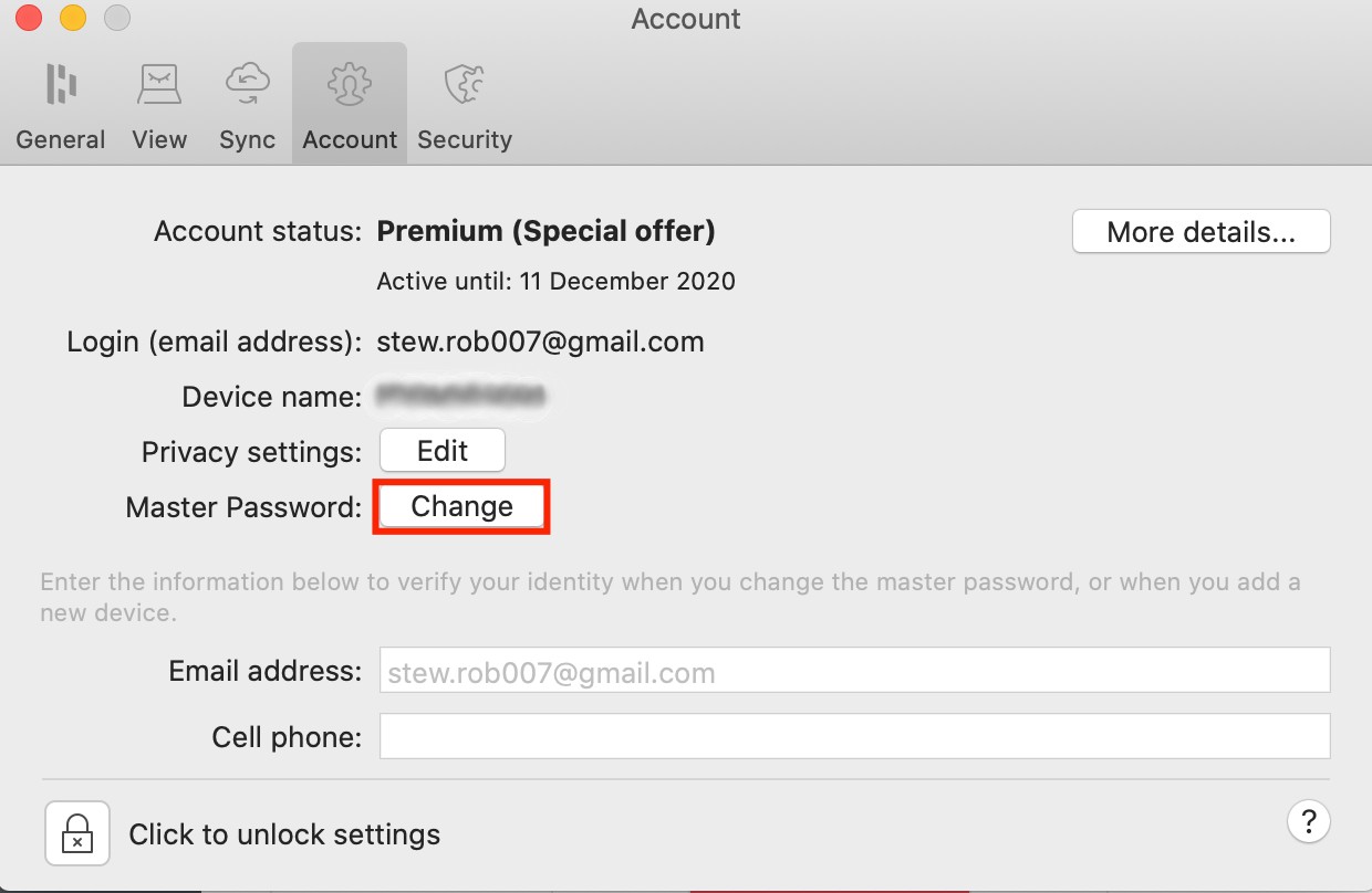 change passport for mac settings